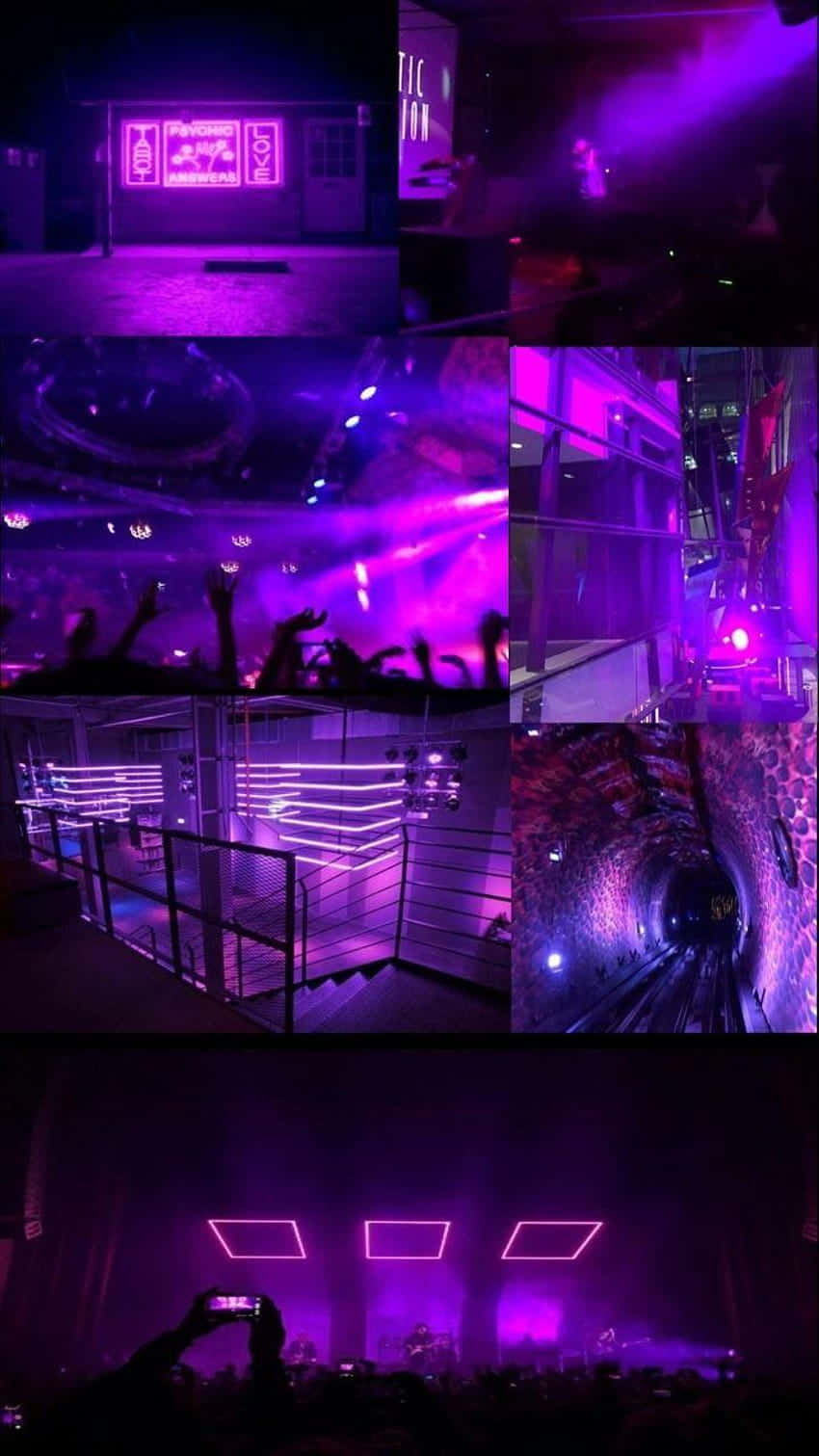 A Unique And Stylish Violet Neon Illuminated Desktop Computer Background