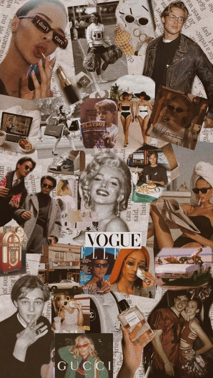 A Unique Collage Of Vintage And Classic Art Background
