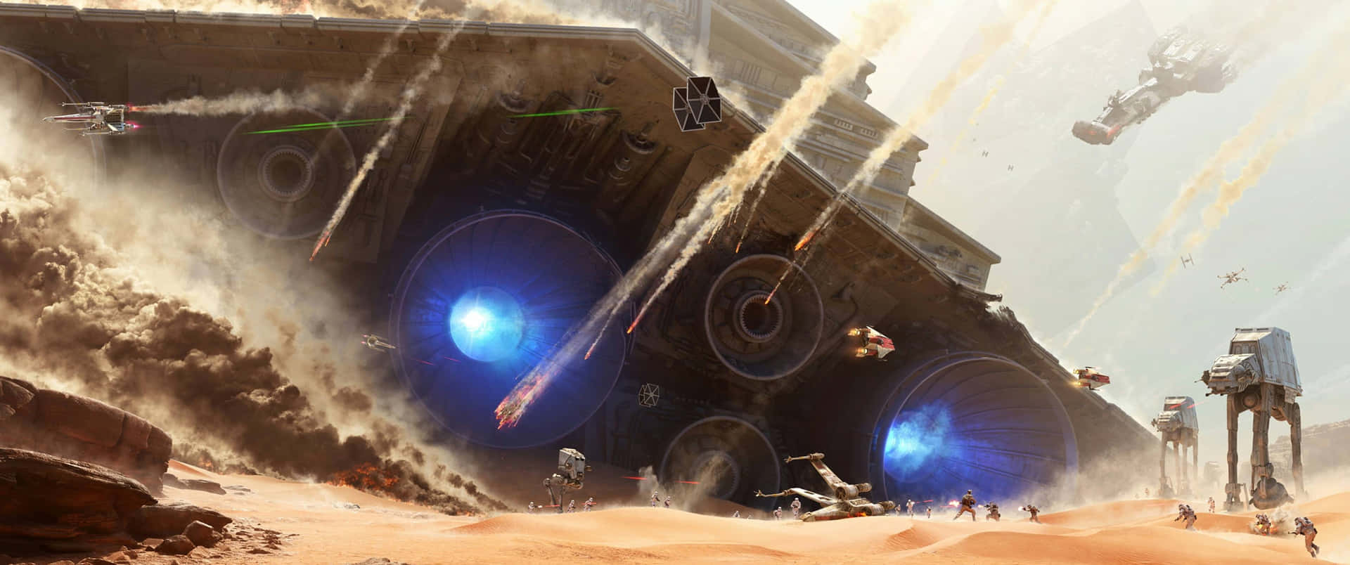 A Vaporscape Of Skywalker's Path Background