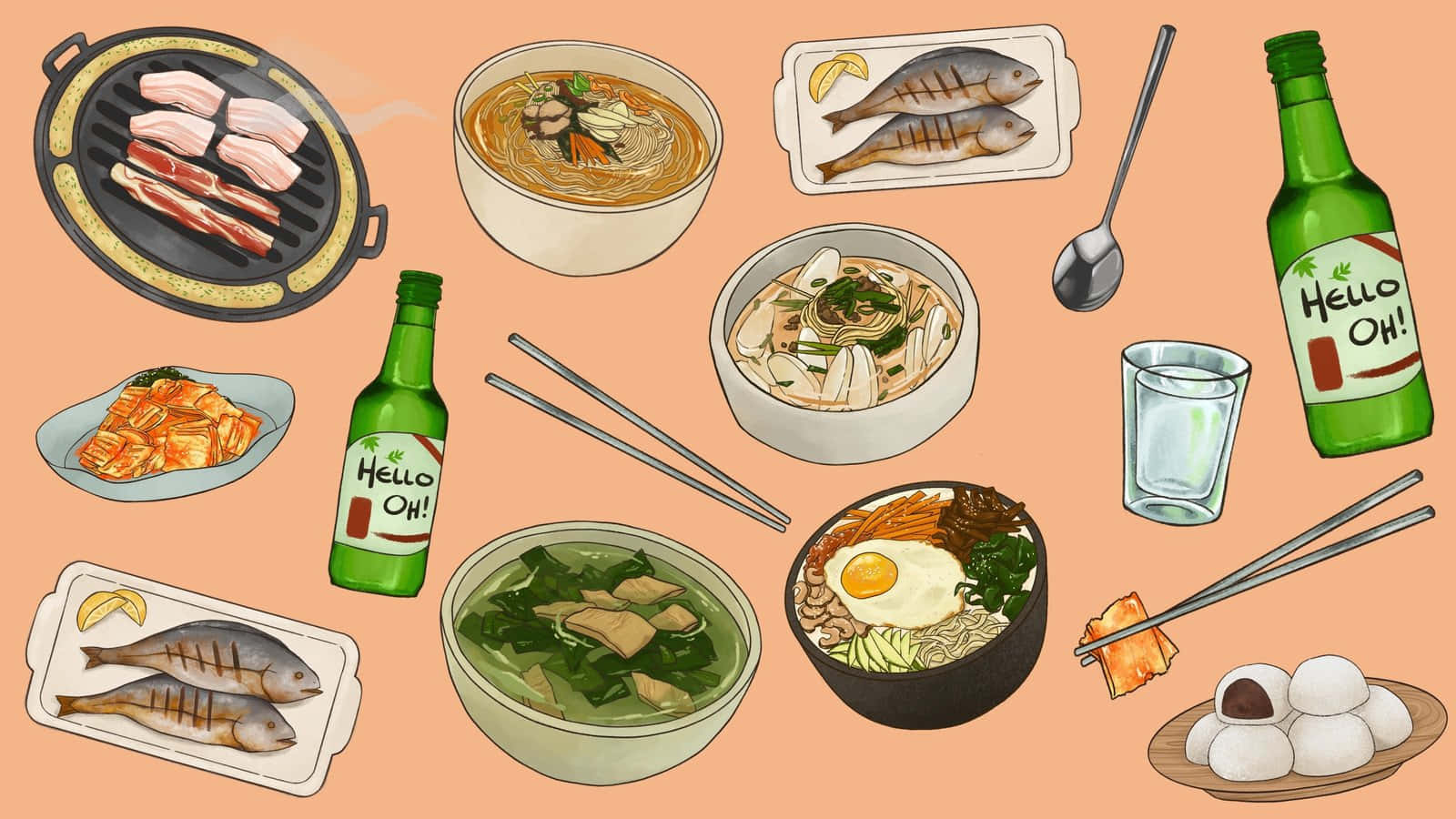 A Variety Of Food Is Shown In A Bowl Background