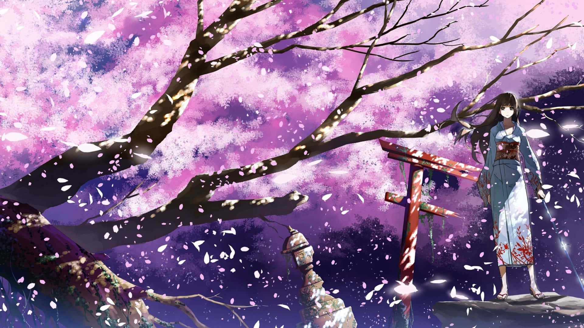 A Vibrant And Beautiful Anime Art Featuring Sakura Gassho. Background