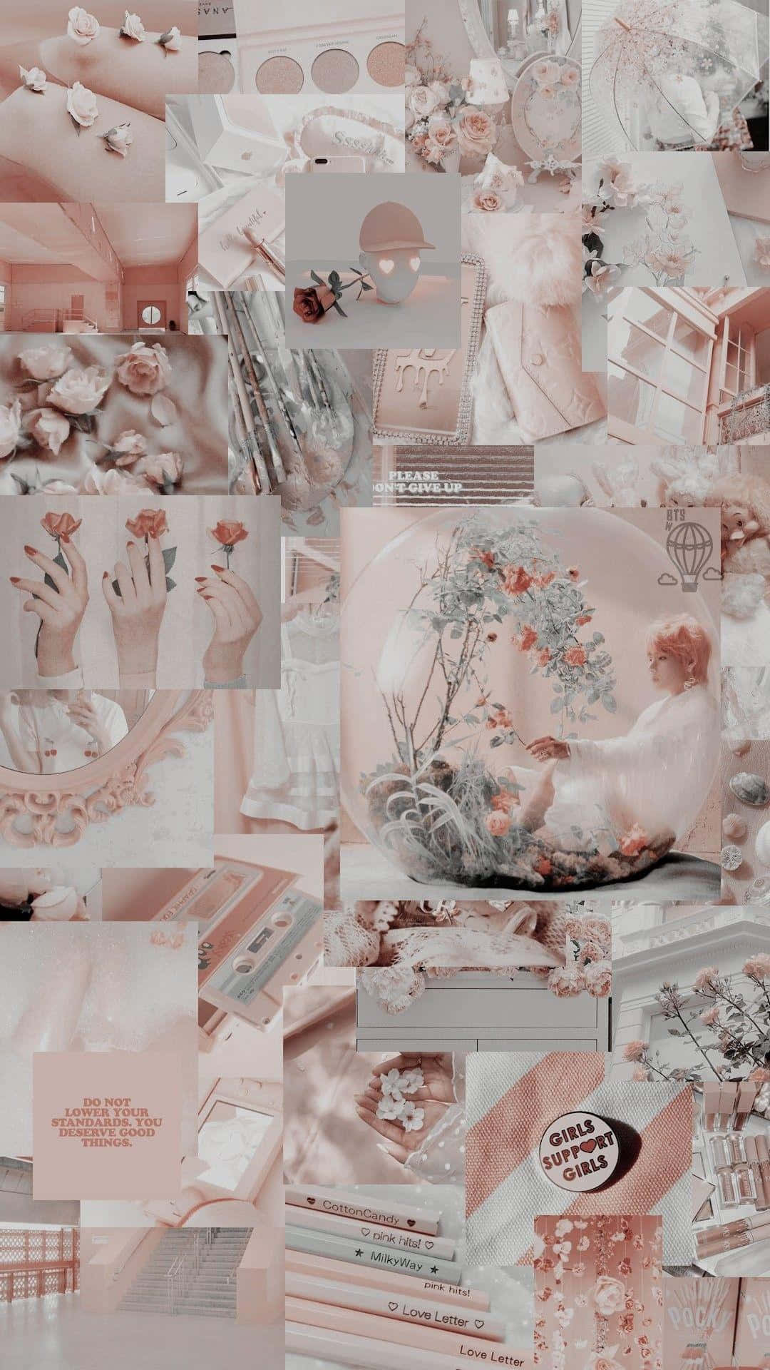 A Vibrant And Feminine Aesthetic Pink Collage