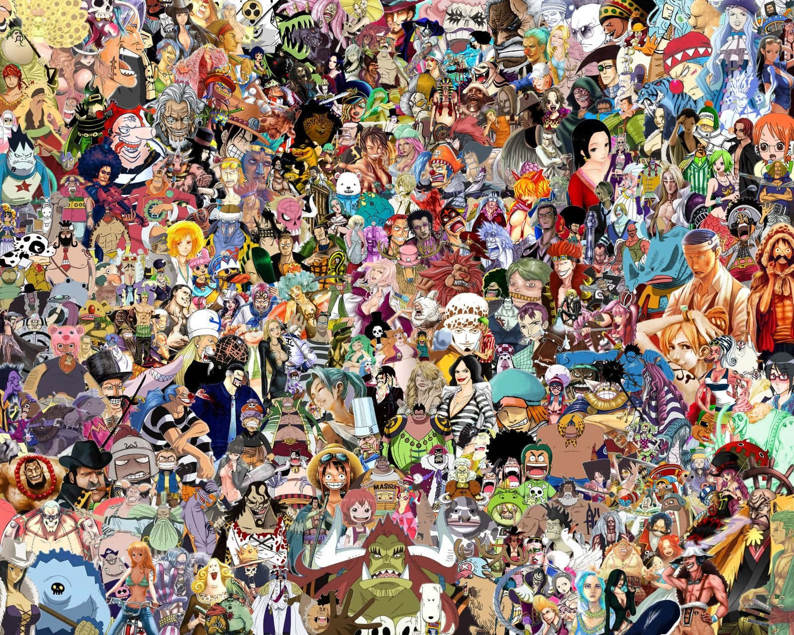 A Vibrant Anime Collage Showcasing Popular Characters Background