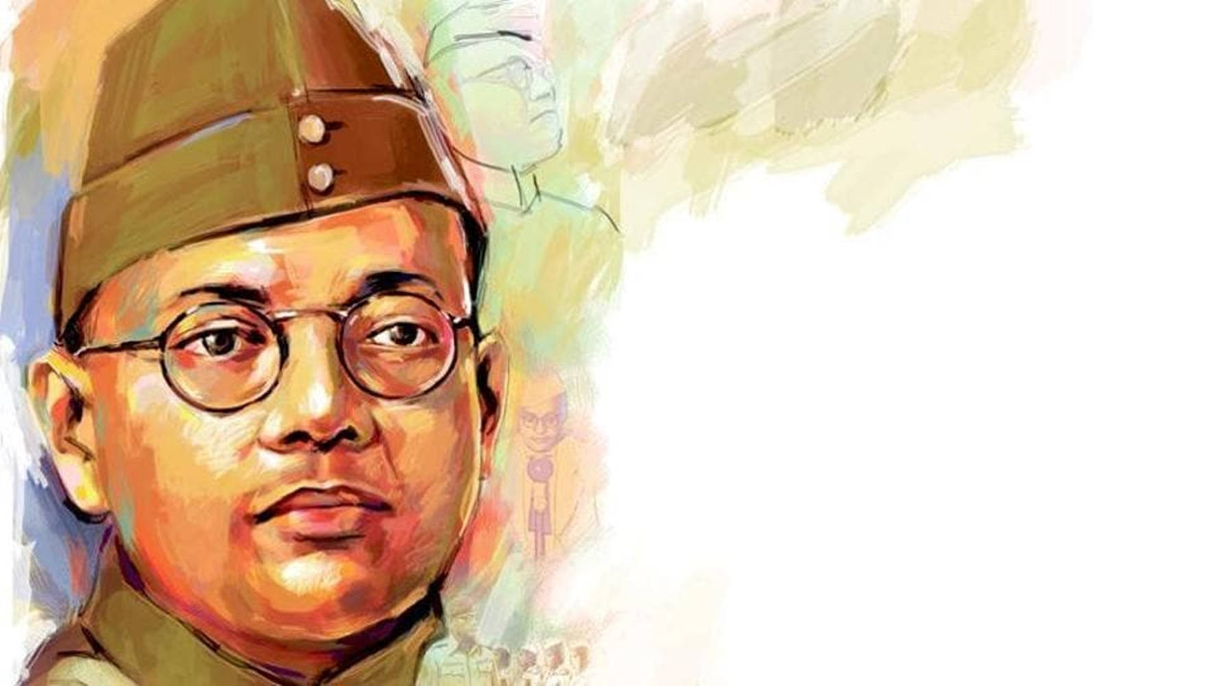 A Vibrant Artistic Tribute To Netaji Subhash Chandra Bose Background