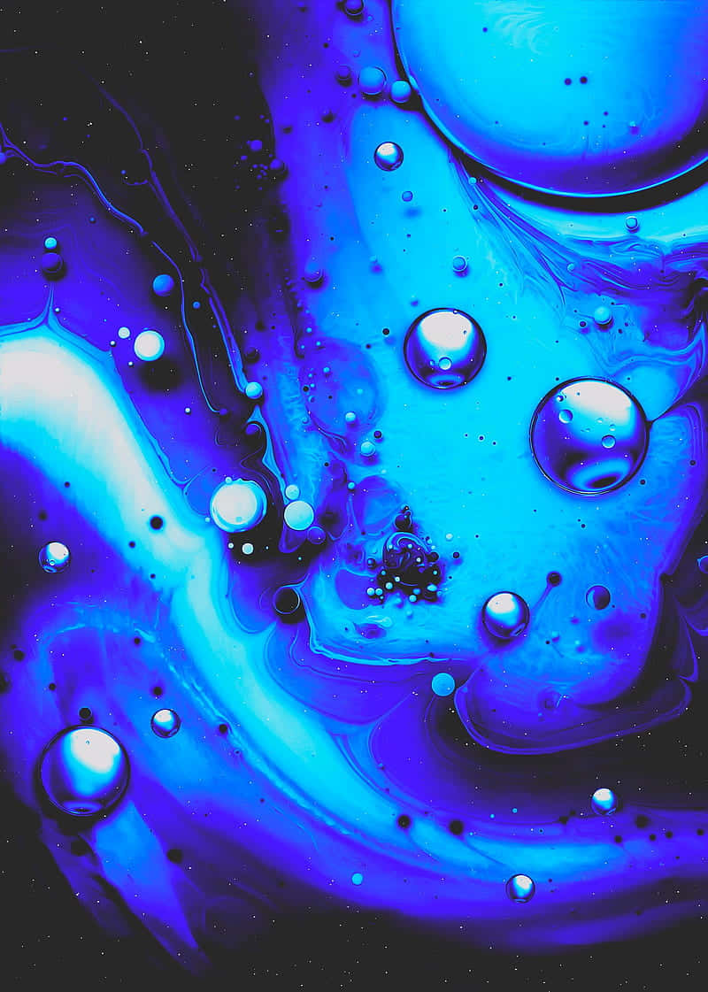 A Vibrant Blue, Psychedelic Spiral Against A Black Background Background