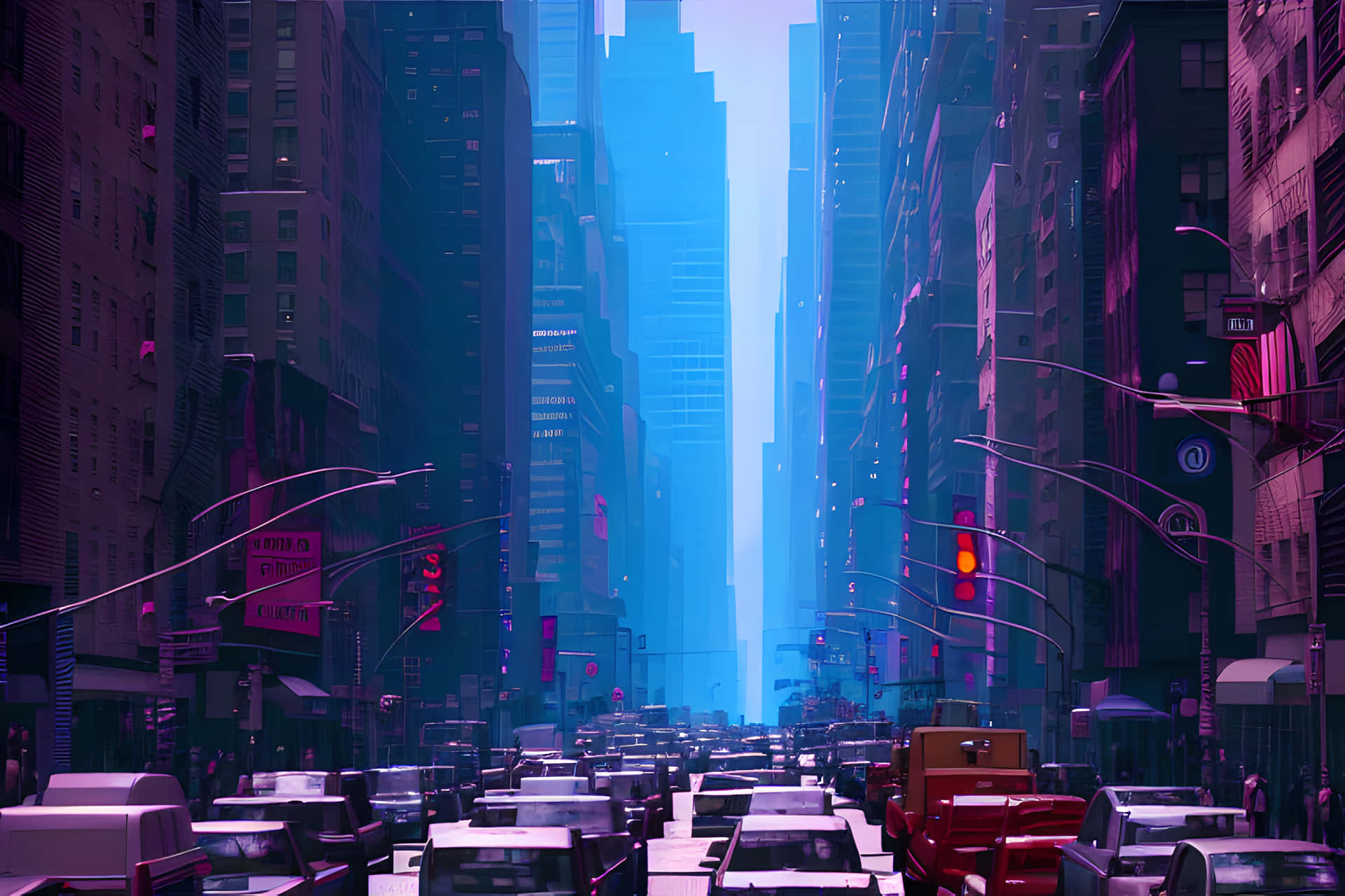 A Vibrant Collage Of Contemporary Art In The Heart Of New York Background