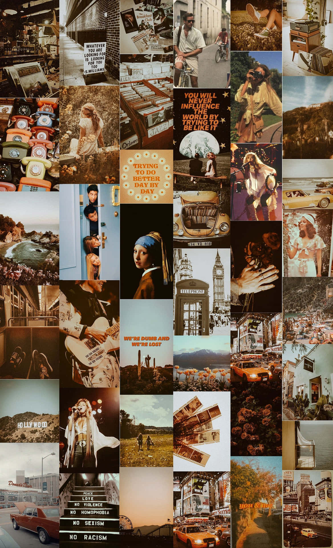 A Vibrant Collage Of Vintage Color And Art Background
