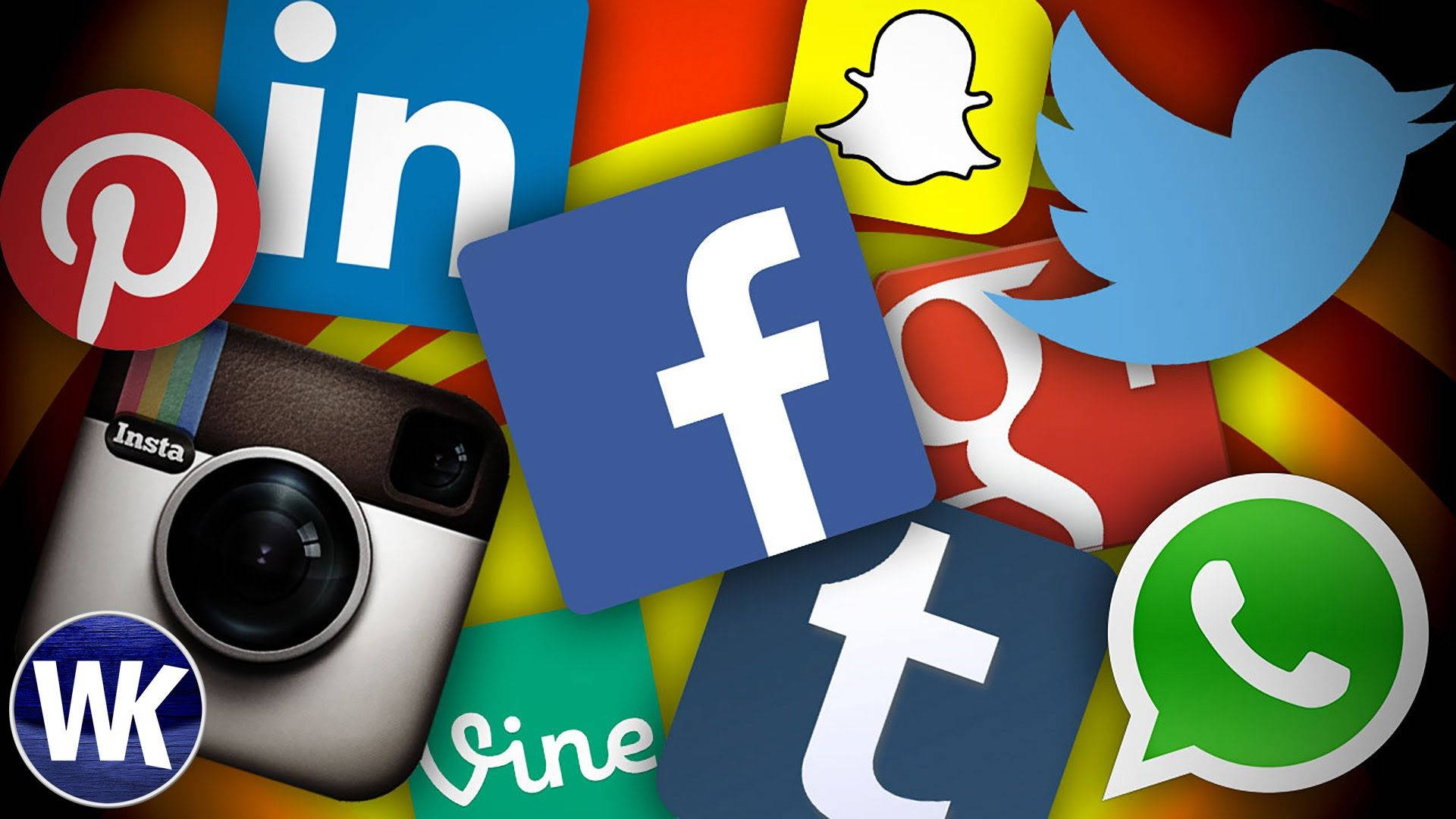 A Vibrant Collection Of Popular Social Network App Icons. Background