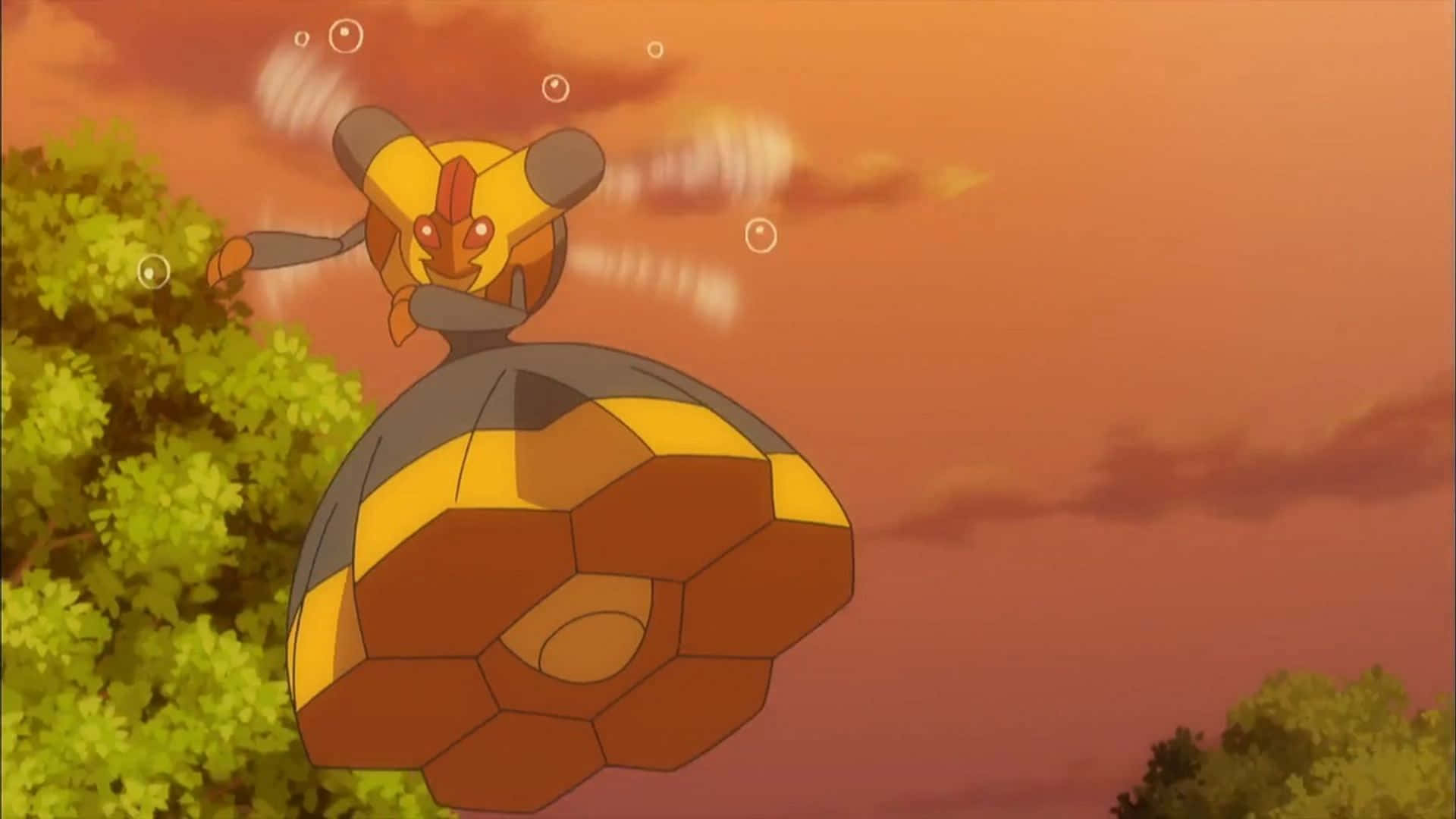 A Vibrant Display Of The Powerful Pokémon Vespiquen Background