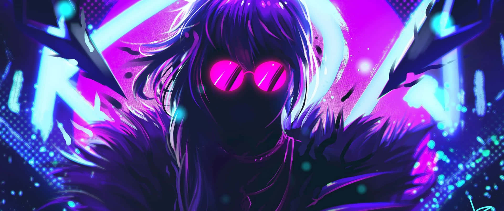 A Vibrant, Eye-catching Mix Of Neon Pink And Blue. Background