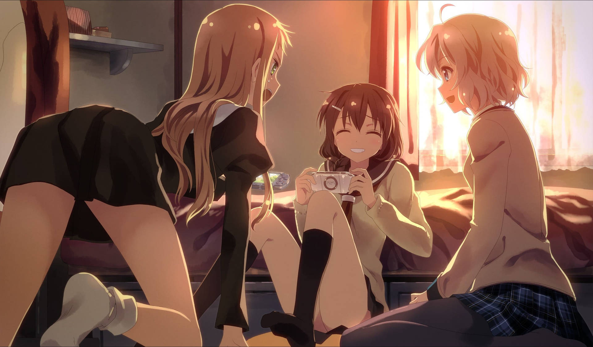 A Vibrant Gathering - Anime Girls In Bedroom