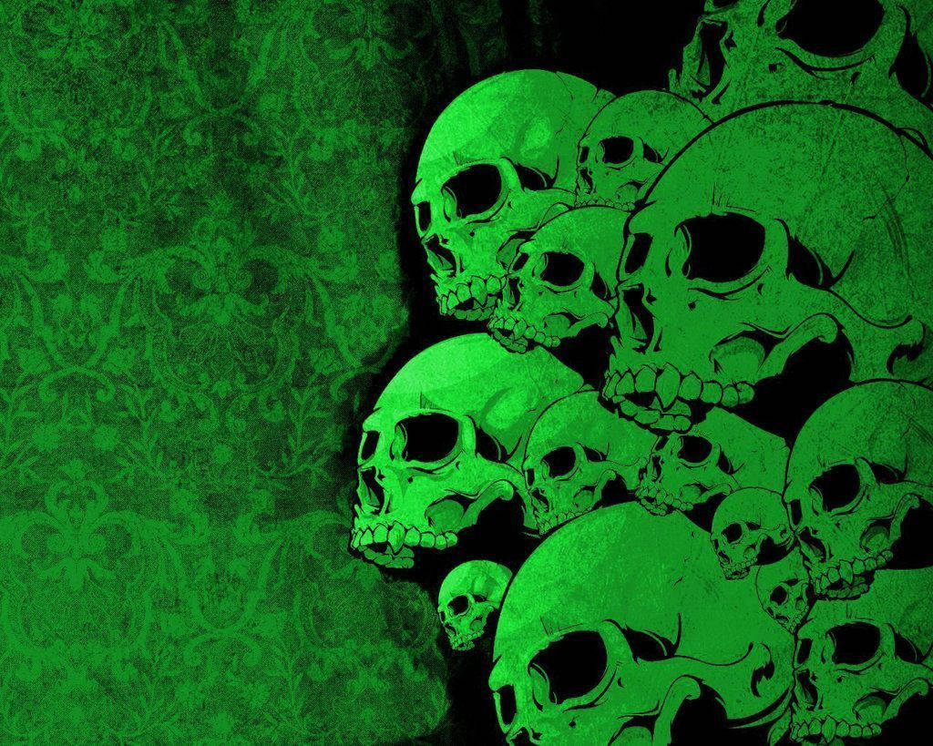 “a Vibrant Green Fire Skull”