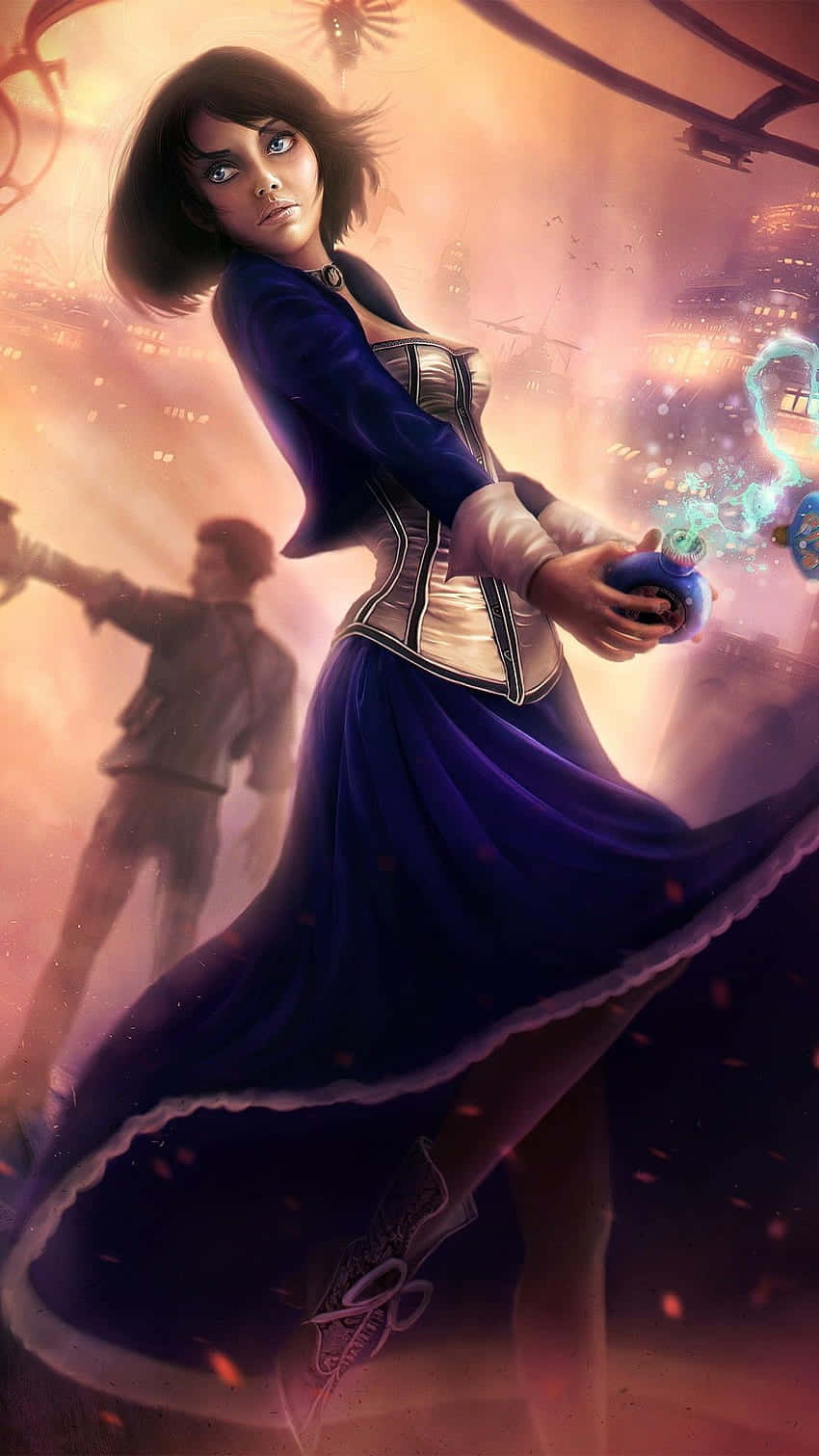 A Vibrant Image Of The 4k Bioshock Game On An Iphone Background