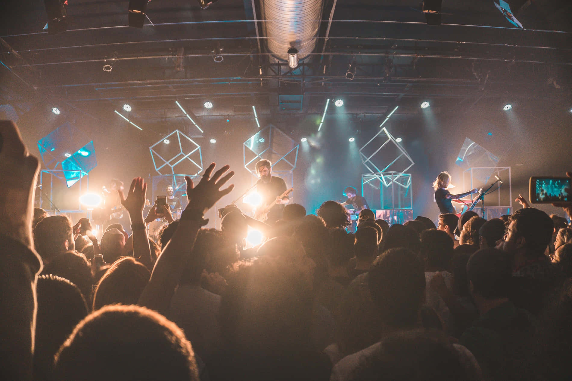 A Vibrant Music Festival In Full Swing Background