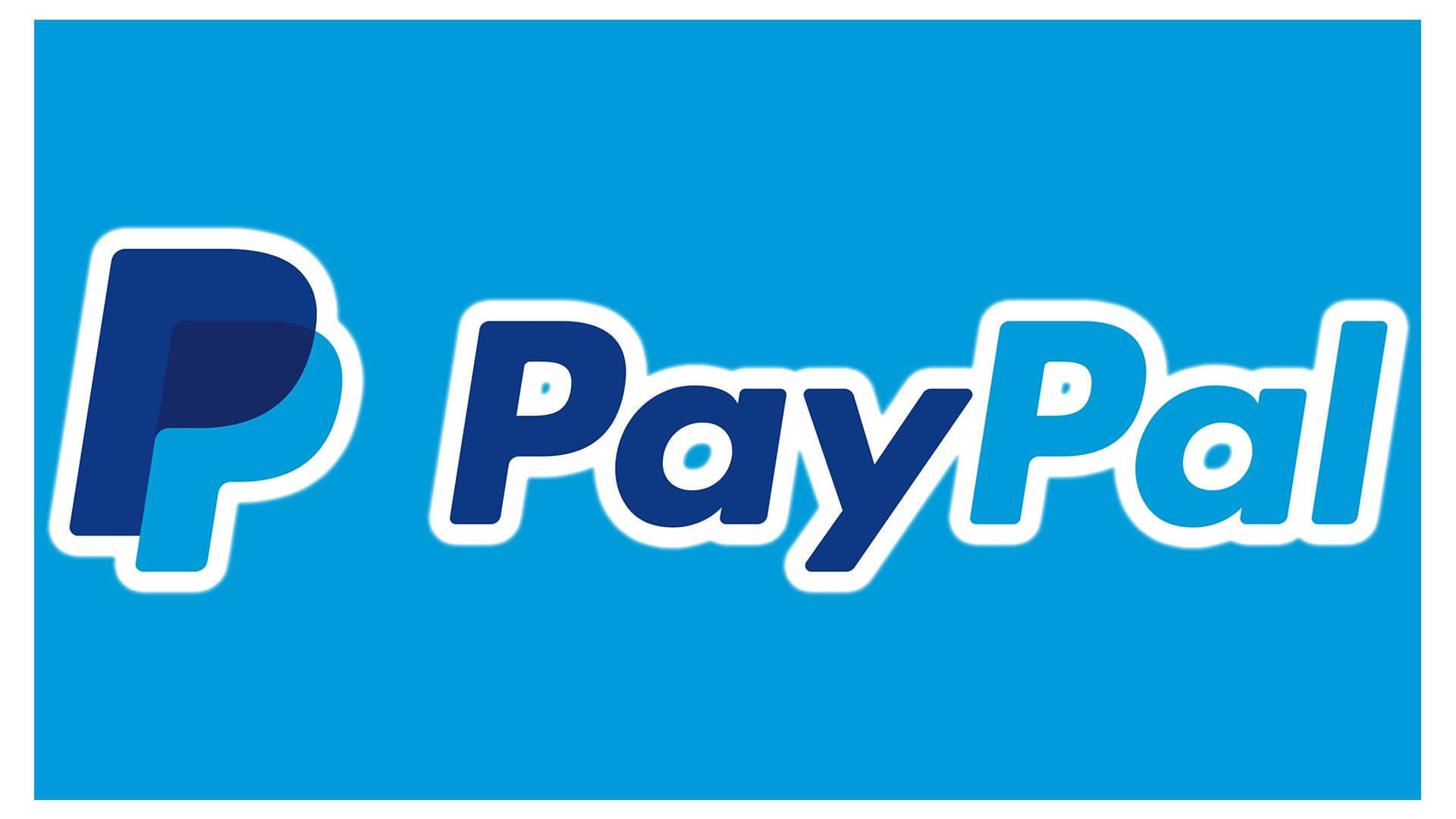 A Vibrant Paypal Logo Against A Sky Blue Background Background