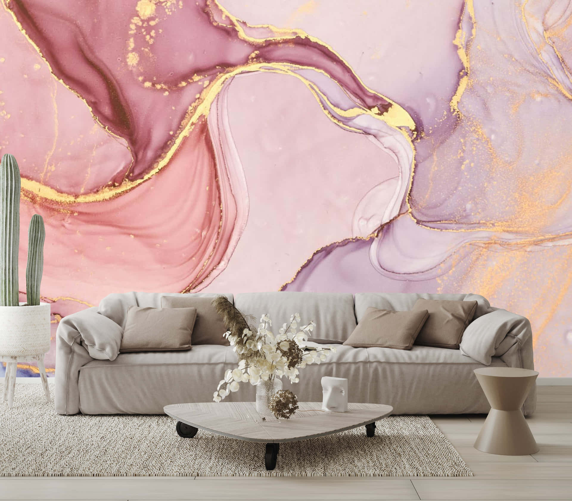 A Vibrant Pink Rose Gold Background With A Glossy Finish. Background