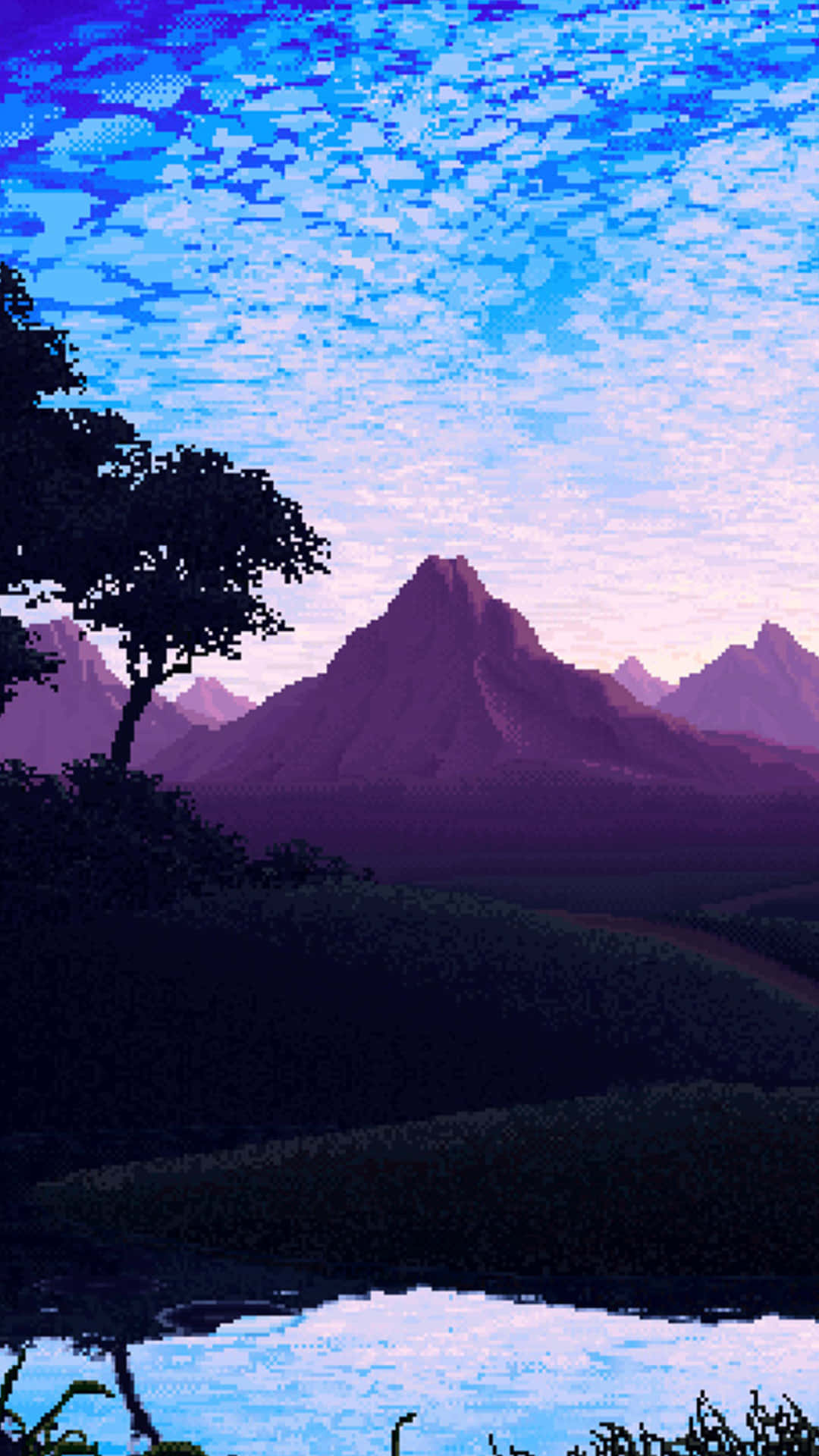 A Vibrant Pixel Landscape Background