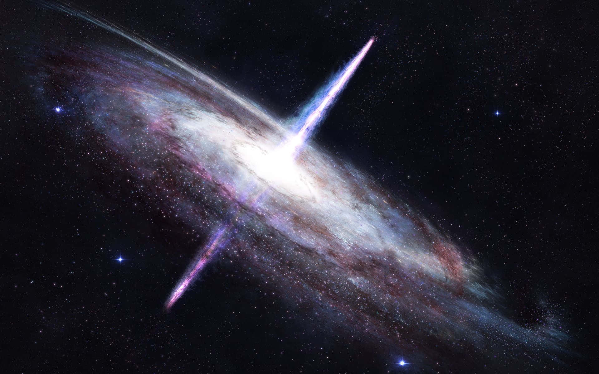 A Vibrant Quasar In Deep Space Background