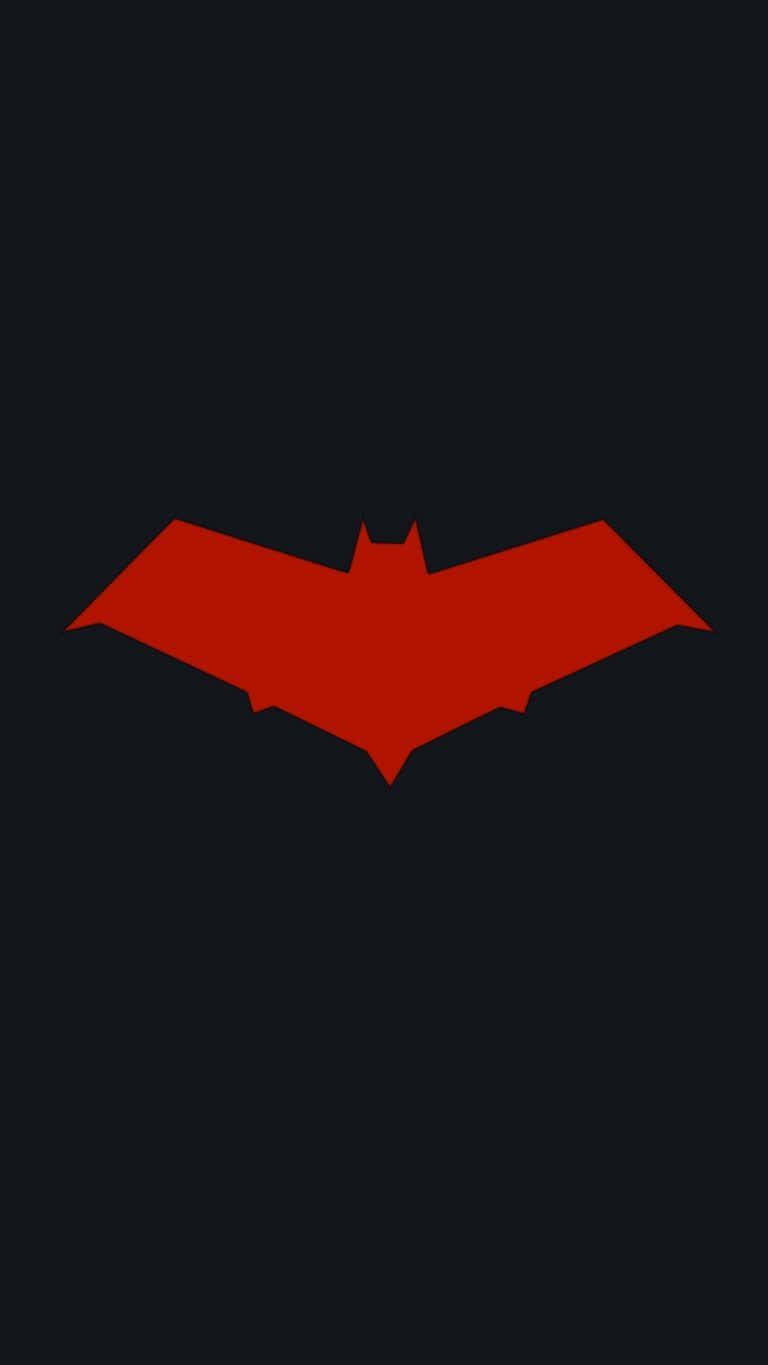 A Vibrant Red Batman Logo Featuring The Famed Superhero Background