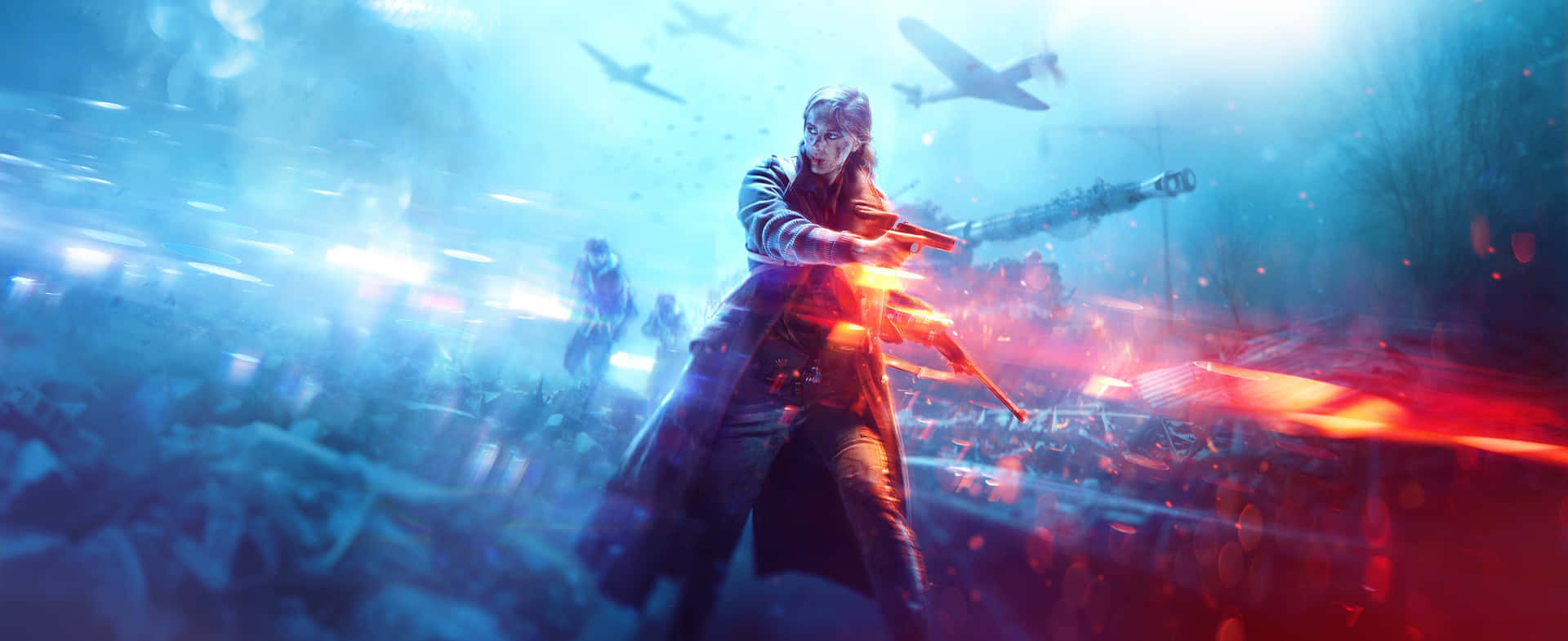 A Vibrant Snapshot From Battlefield V At 3440x1440 Resolution Background