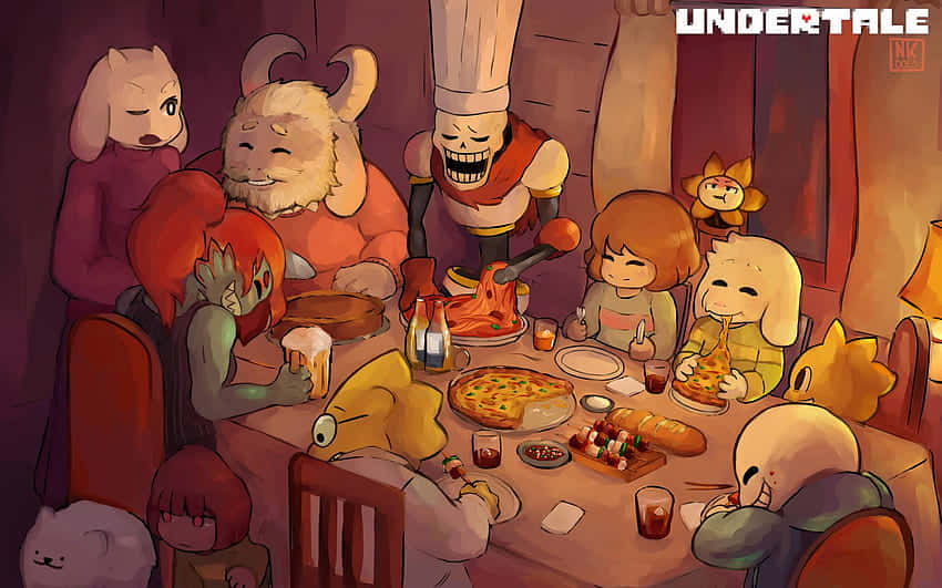 A Vibrant Undertale World On A Desktop Computer. Background