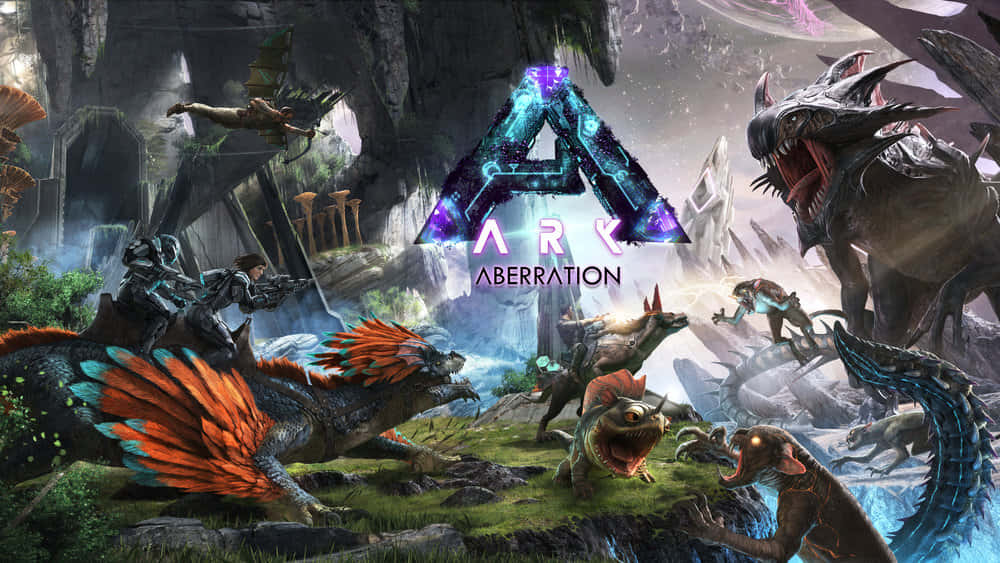 A Video Game With A Dinosaur And Other Creatures Background