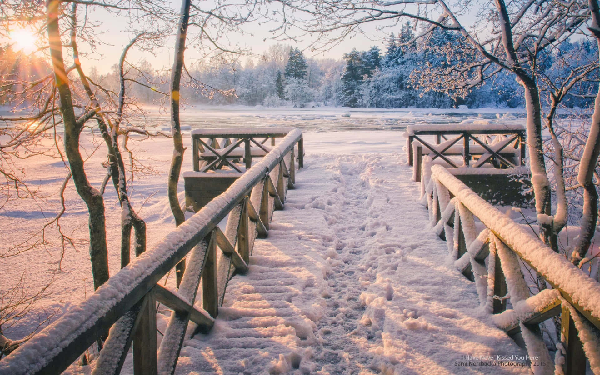 A View Of A Picturesque Winter Wonderland. Background