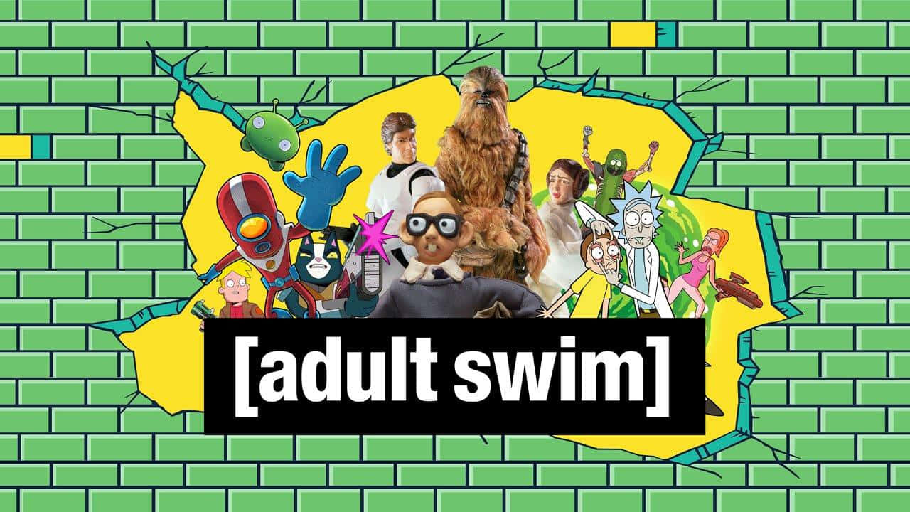 A View Of An Adult Swim Logo Through A Kaleidoscope Of Color. Background