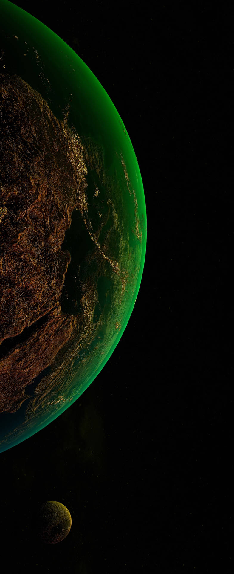 A View Of An Isolated Planet, Illuminated By A Light Reflecting Off Of An Iphone Xs Background