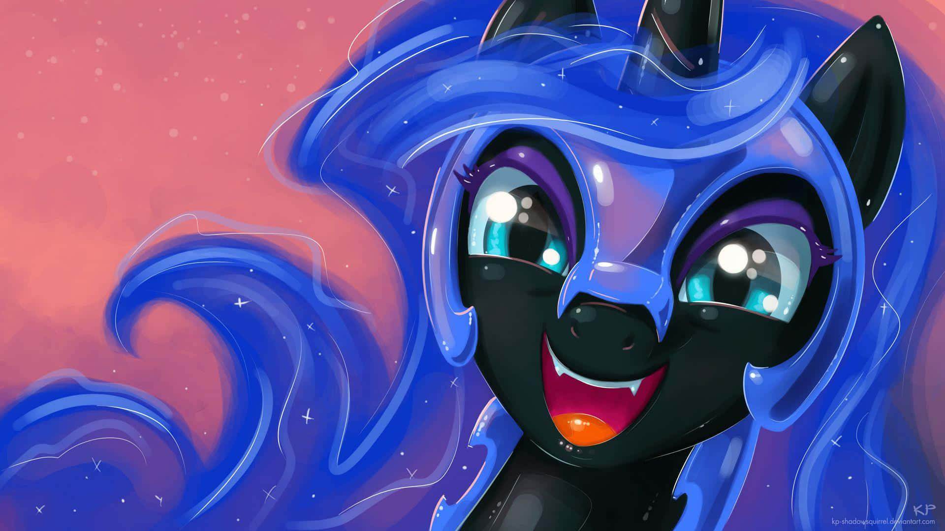 A View Of Nightmare Moon In The Dark Sky Background