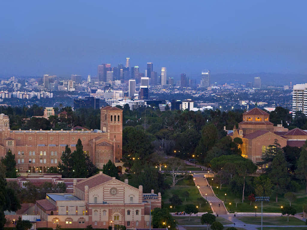 A View Of The Campus At Dusk Background