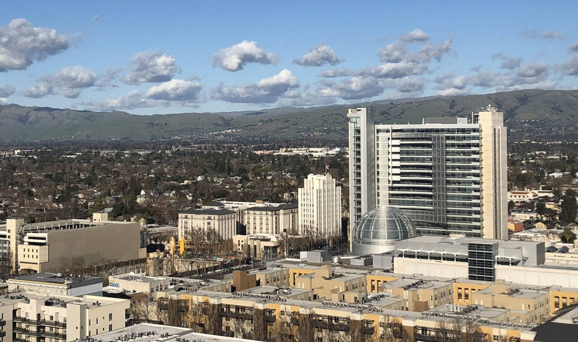 A View Of The City From A High Building