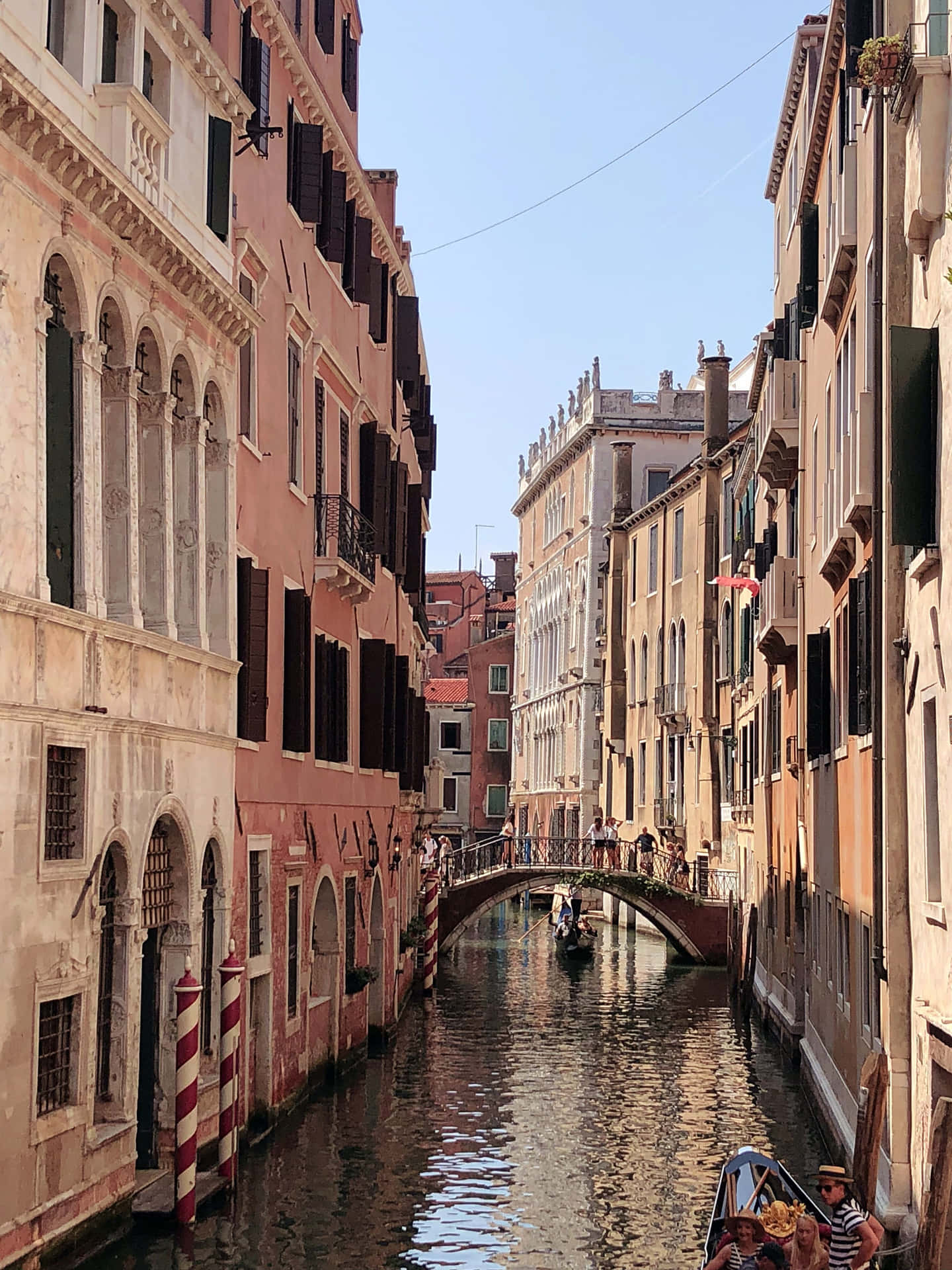 A View Of The Colorful Streets Of Venice, Italy Background