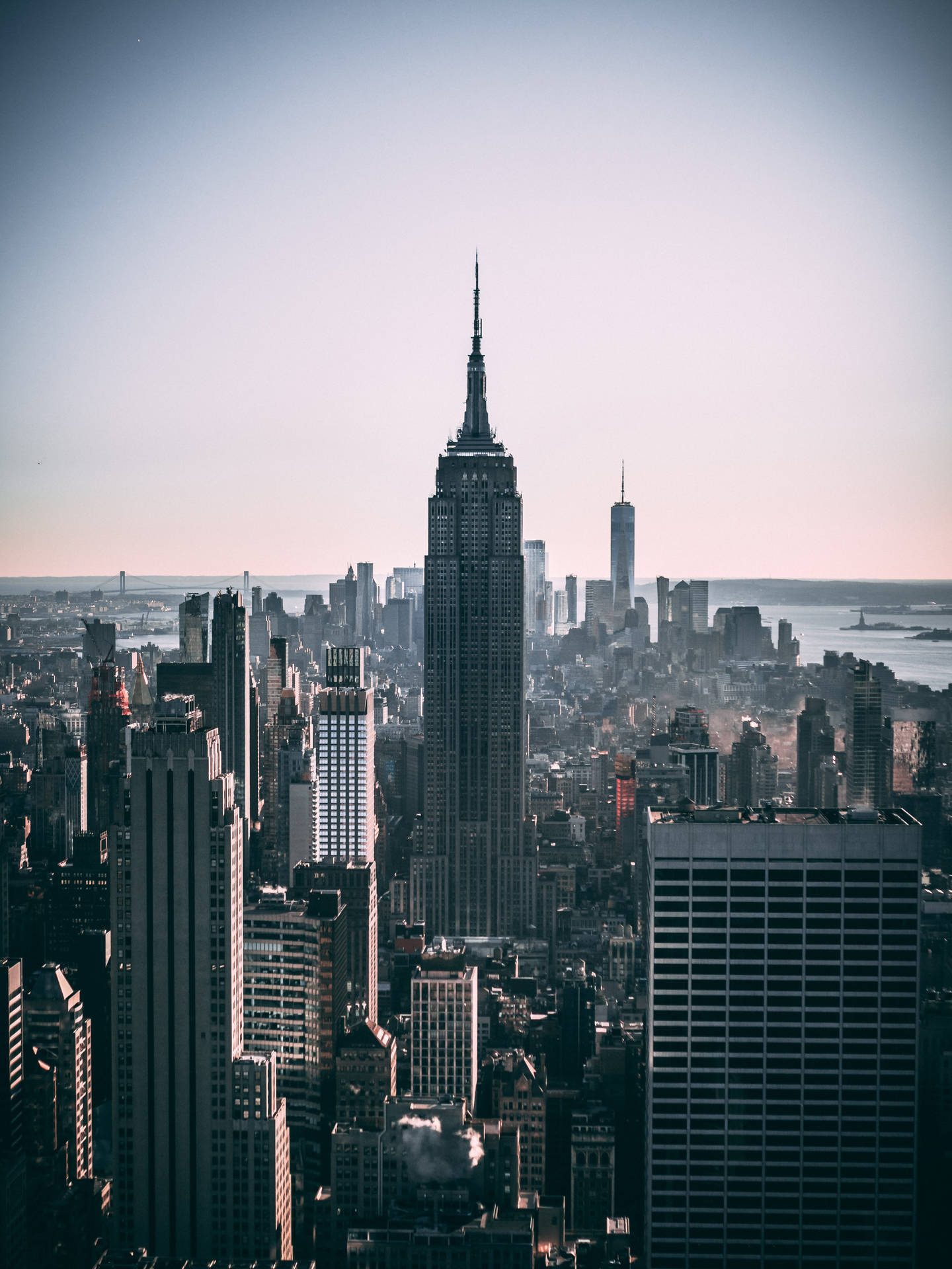 A View Of The Empire State Building In New York City Background