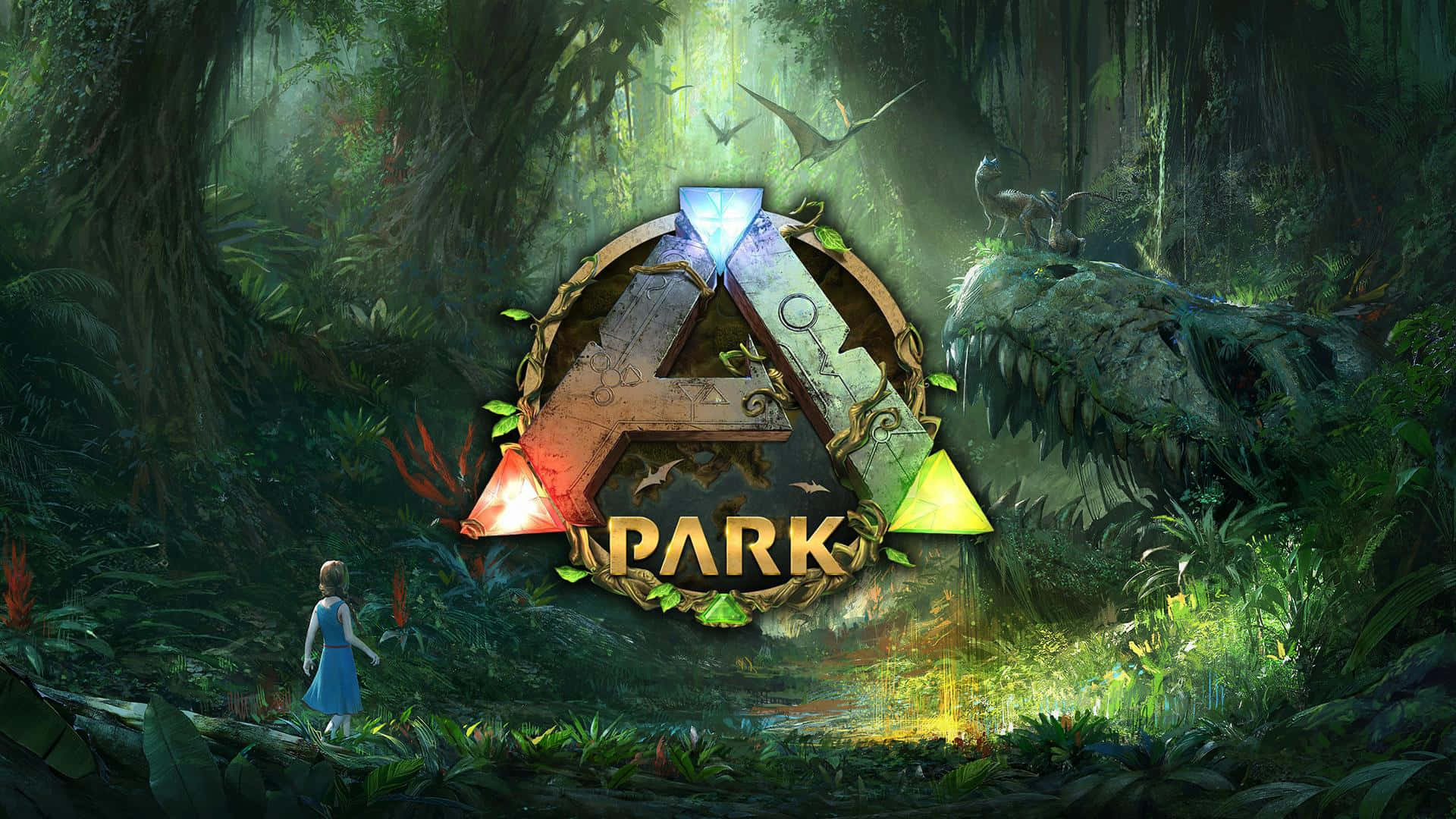 A View Of The Exotic Landscape Of Ark Background