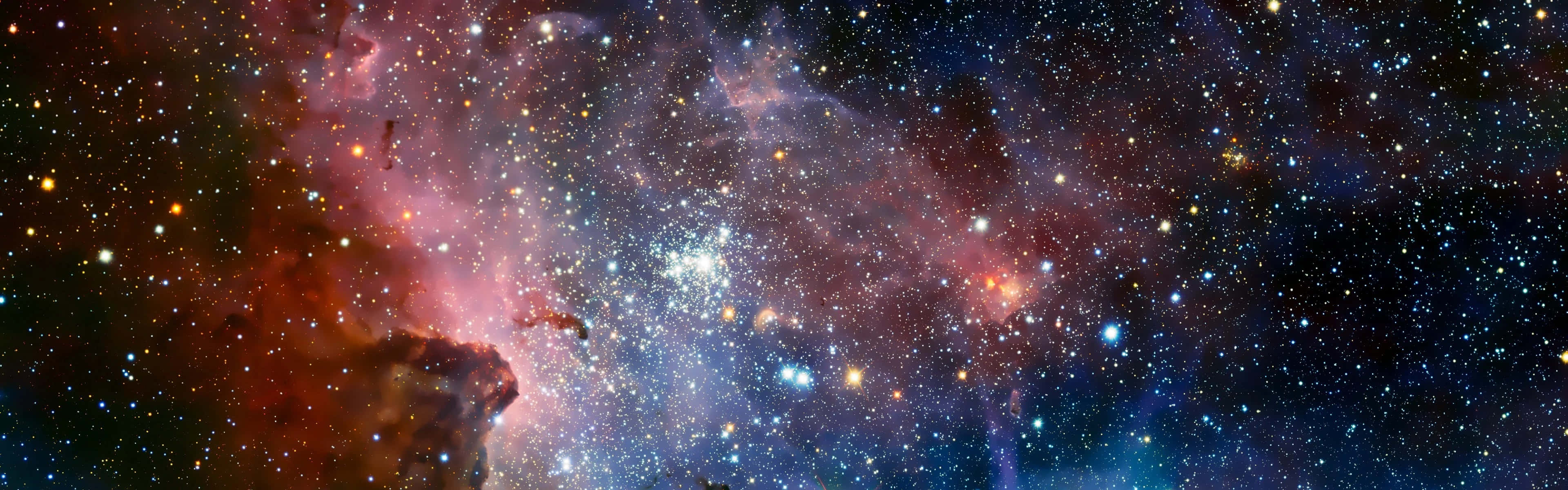 A View Of The Nebula With Stars And Stars Background