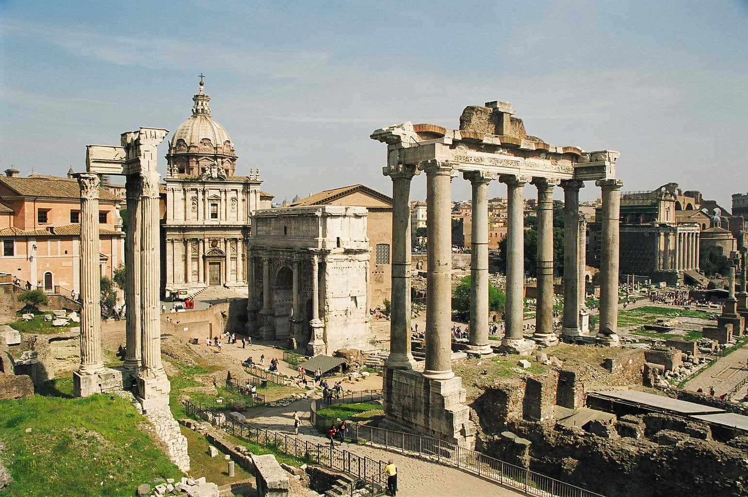 A View Of The Roman Forum With A Lot Of Ruins Background