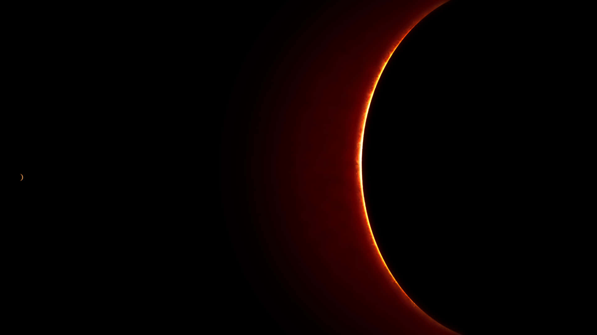 A View Of The Sun With A Red Ring Around It Background