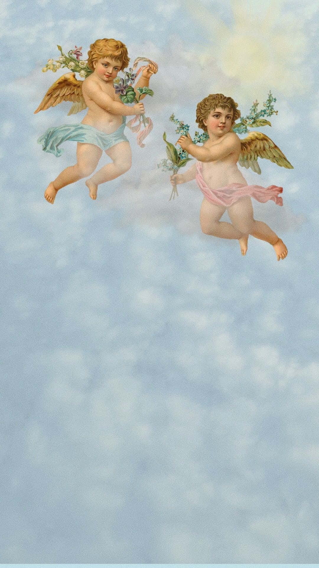 A Vintage Angel With Grand Wings Background