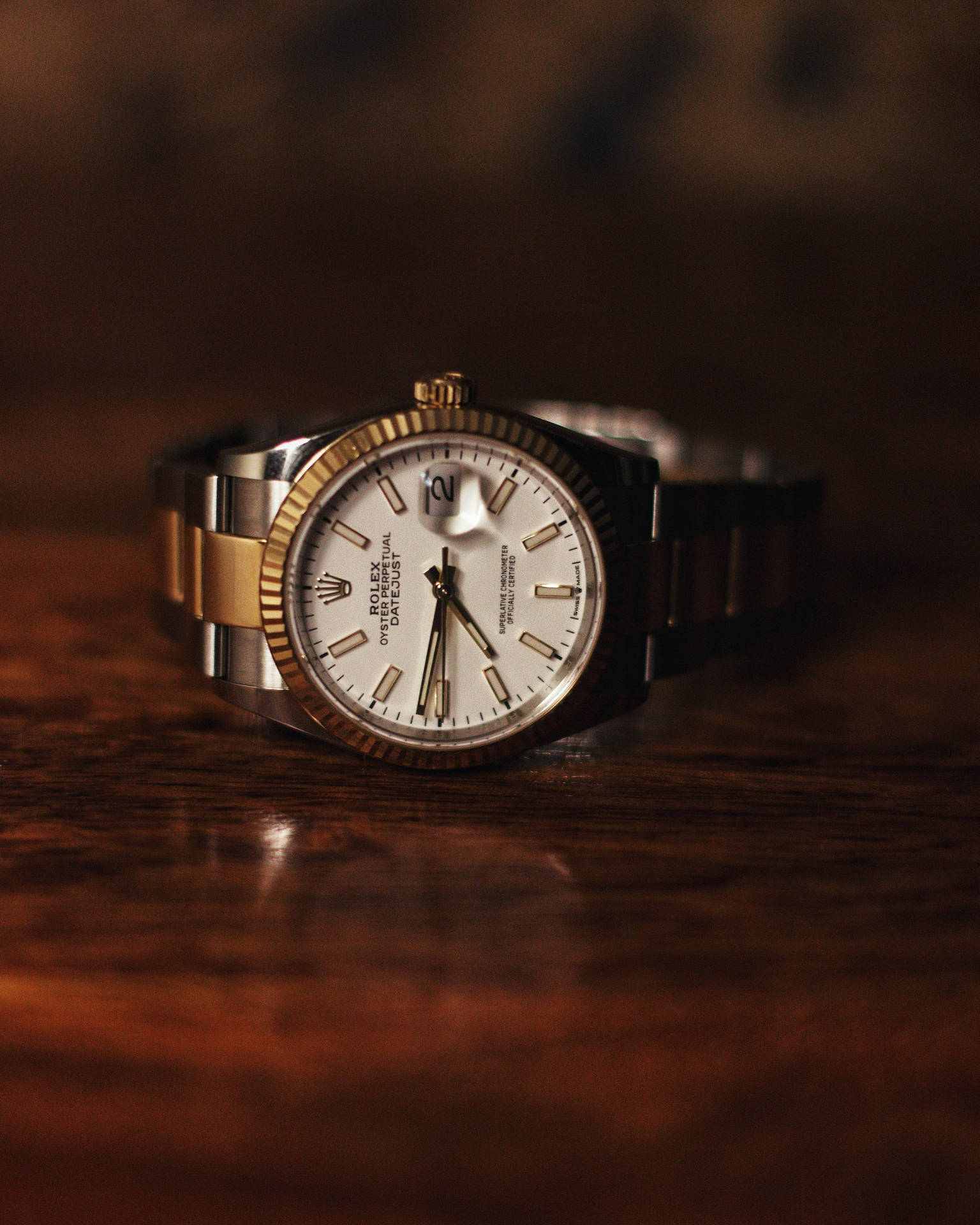 A Vintage Wood Rolex Background