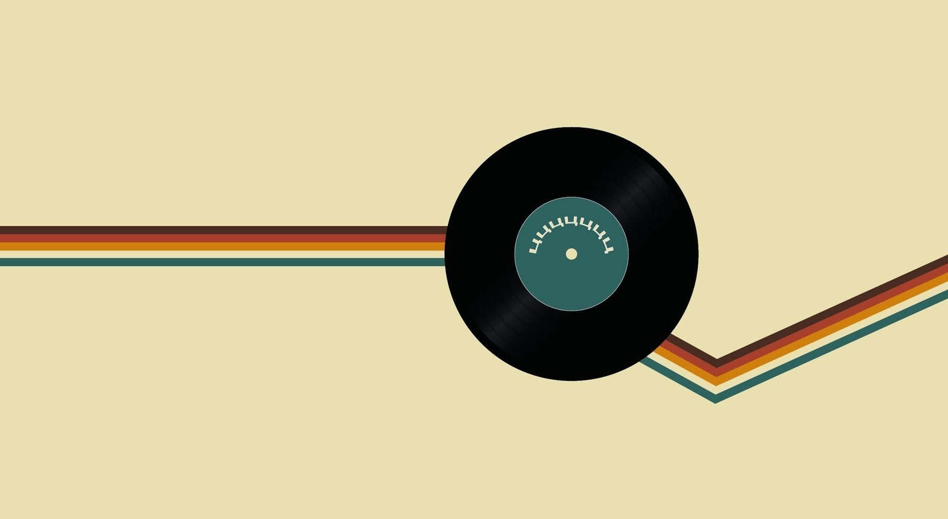 A Vinyl Record With A Colorful Background Background