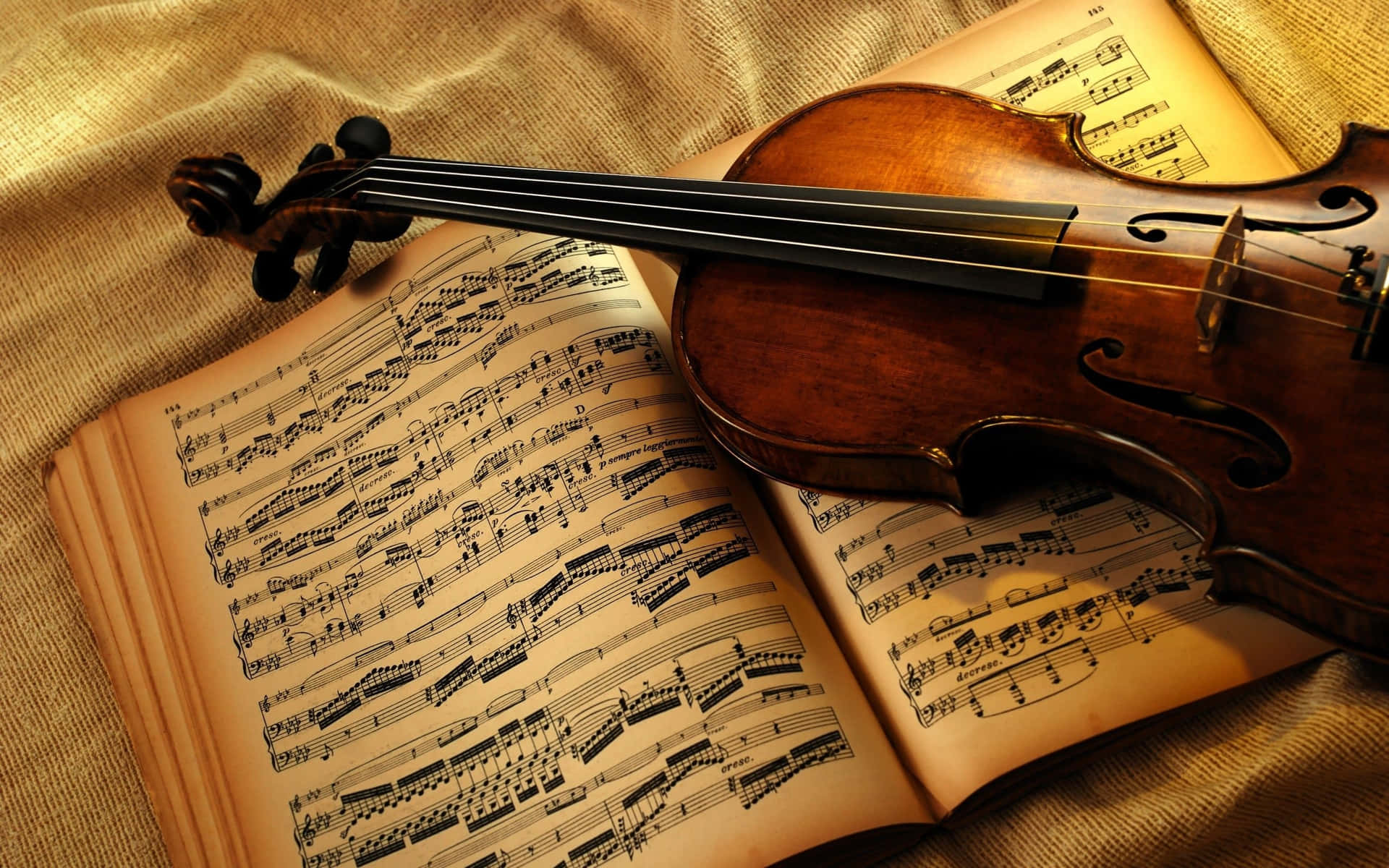 A Violin Enveloped By Nature Background