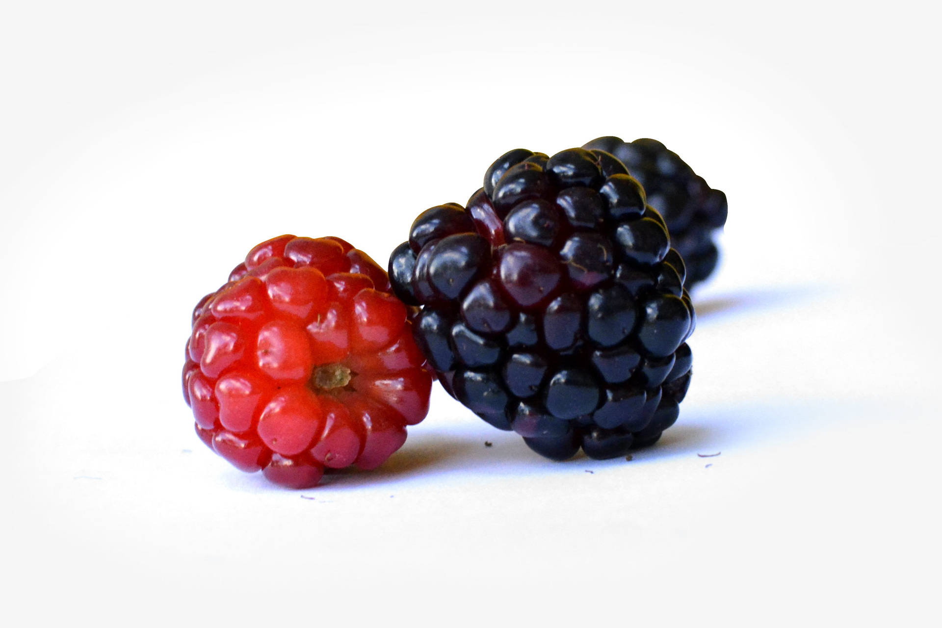 A Vivid Display Of Ripe Mulberries In Contrasting Red And Black Hues Background