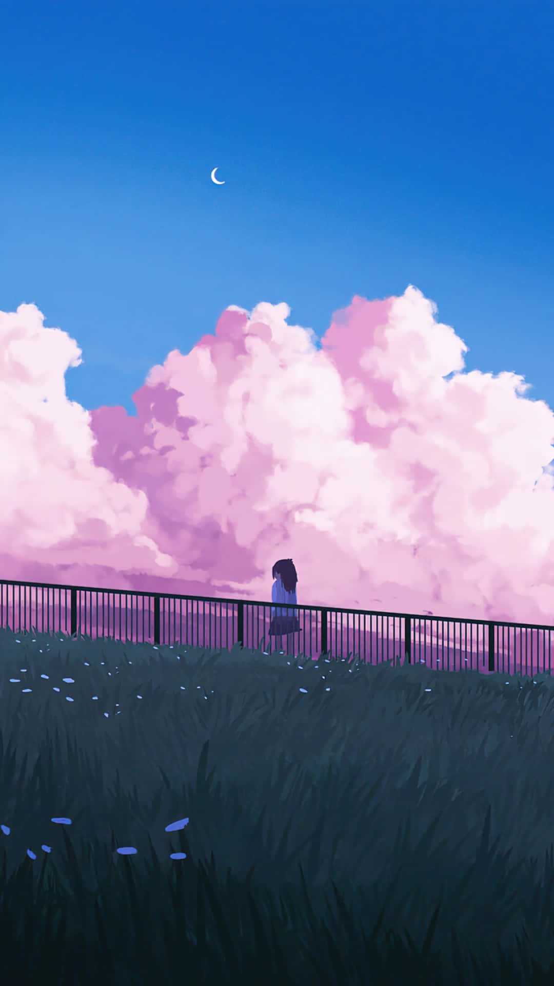 A Vivid, Pastel Pink And Purple Landscape Background