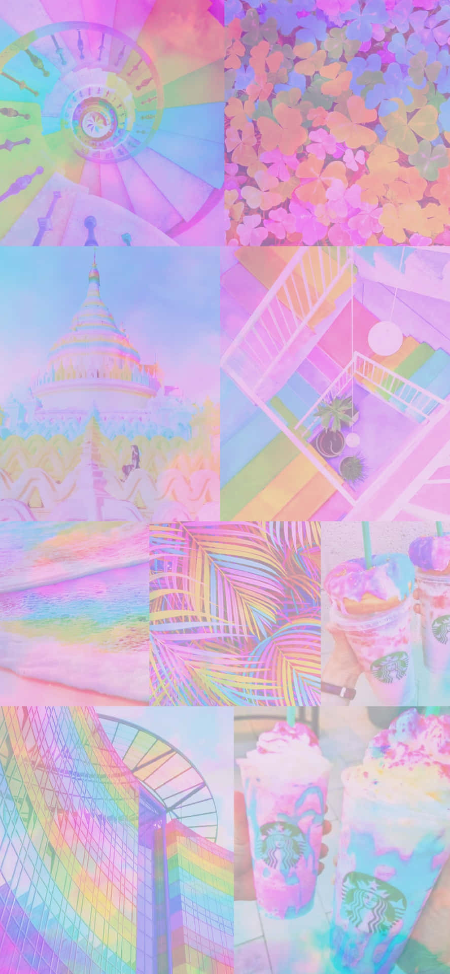 A Vivid Spectrum Of Colors In Pink, Yellow, And Blue Background
