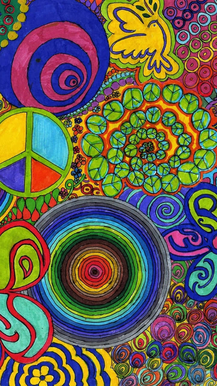 A Vivid Spectrum Of Vibrant Psychedelic Colors Background