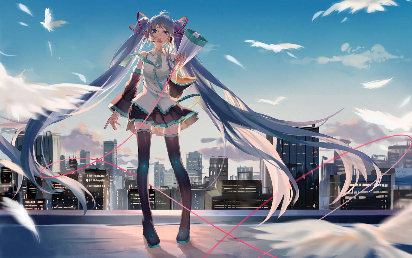 'a Vocaloid Avatar Singing Her Fantastical Song!' Background