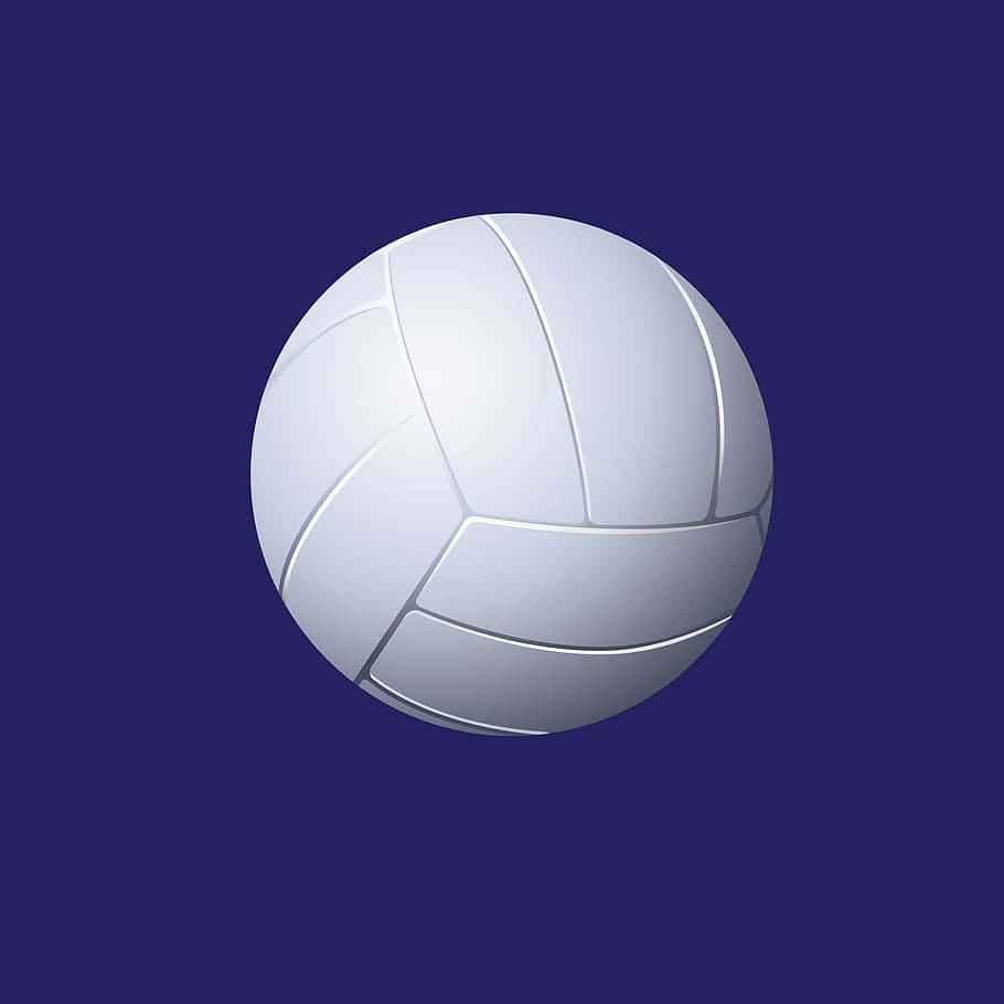 A Volleyball Ball On A Blue Background Background