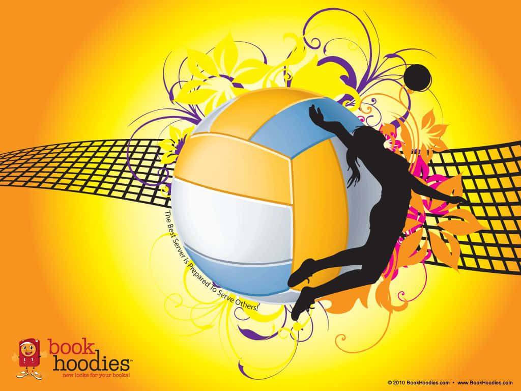 A Volleyball Ball Sitting In Grass At The Beach Background
