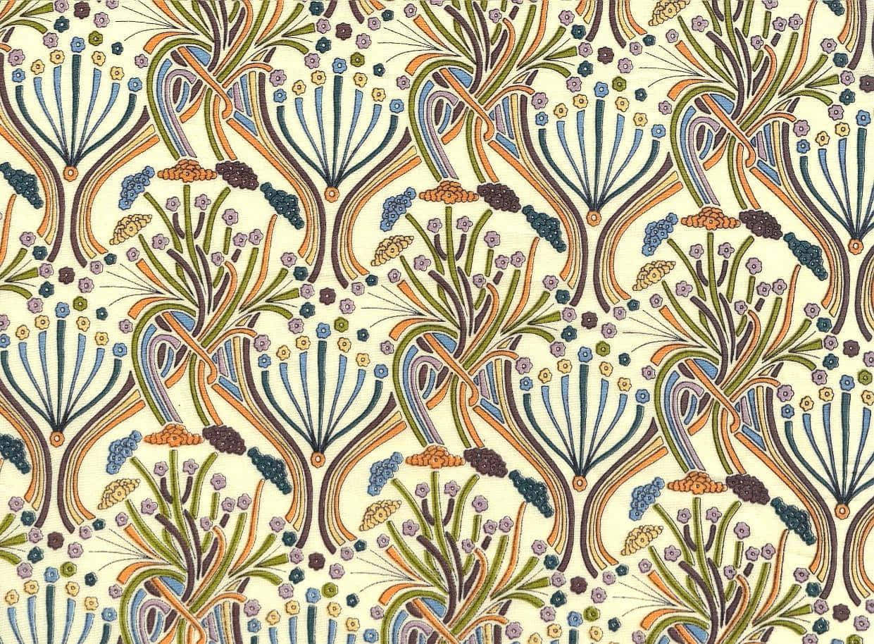 A Wallpaper With A Floral Pattern Background
